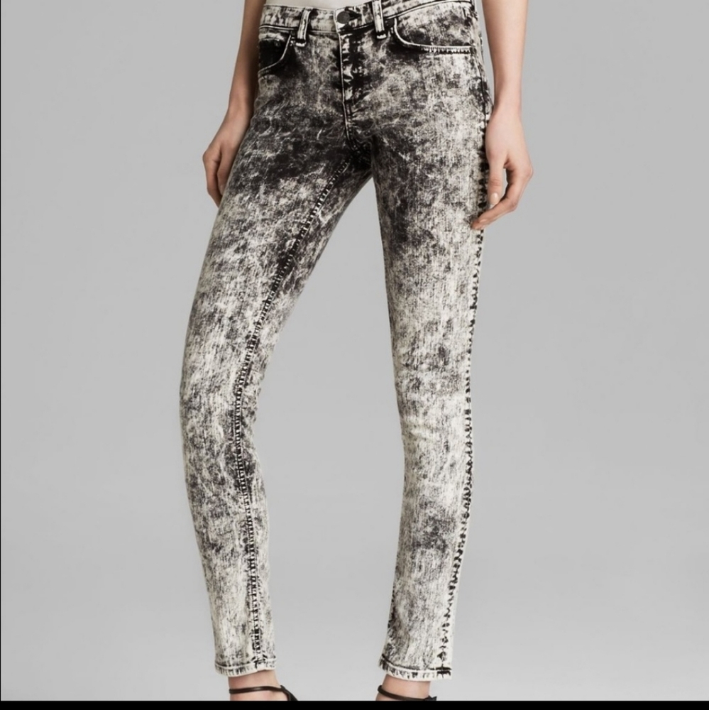 Rag and bone black white acid skinny jeans
